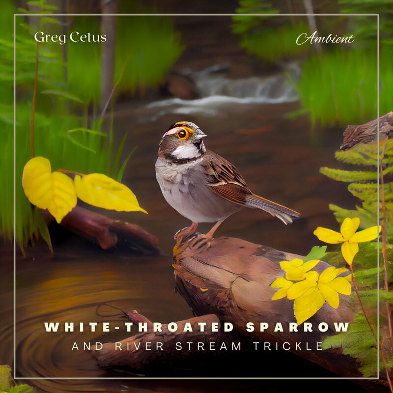 Cover of White-throated Sparrow and River Stream Trickle: Morning Birdsongs and Water Streams for Peace and Relaxation by Greg Cetus