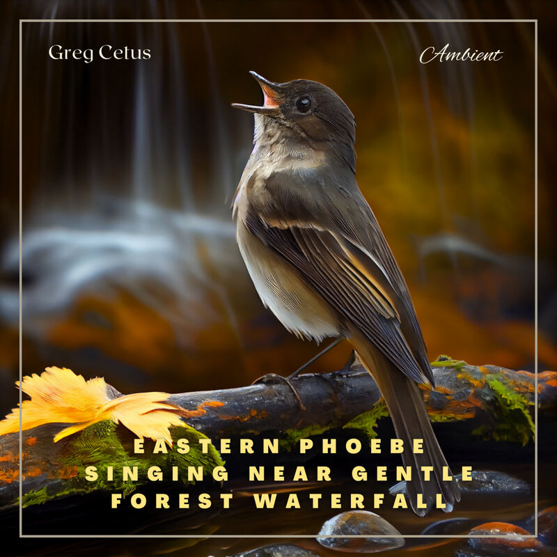 Cover of Eastern Phoebe Singing Near Gentle Forest Waterfall: Natural Ambience for Coding and Meditation by Greg Cetus