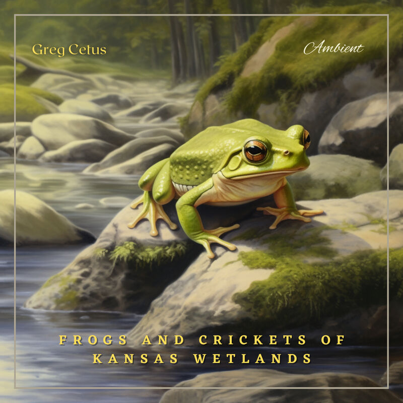 Cover of Frogs and Crickets of Kansas Wetlands: Ambient Audio for Deep Sleep and Relaxation by Greg Cetus