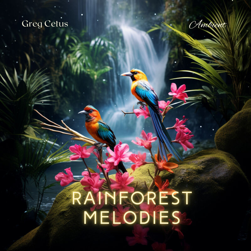 Cover of Rainforest Melodies: Mindful Birdsong and Light Rain for Relaxation by Greg Cetus