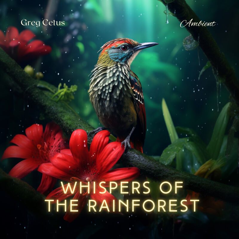 Cover of Whispers of the Rainforest: Mindful Birdsong and Light Sounds for Bedtime Tranquillity by Greg Cetus