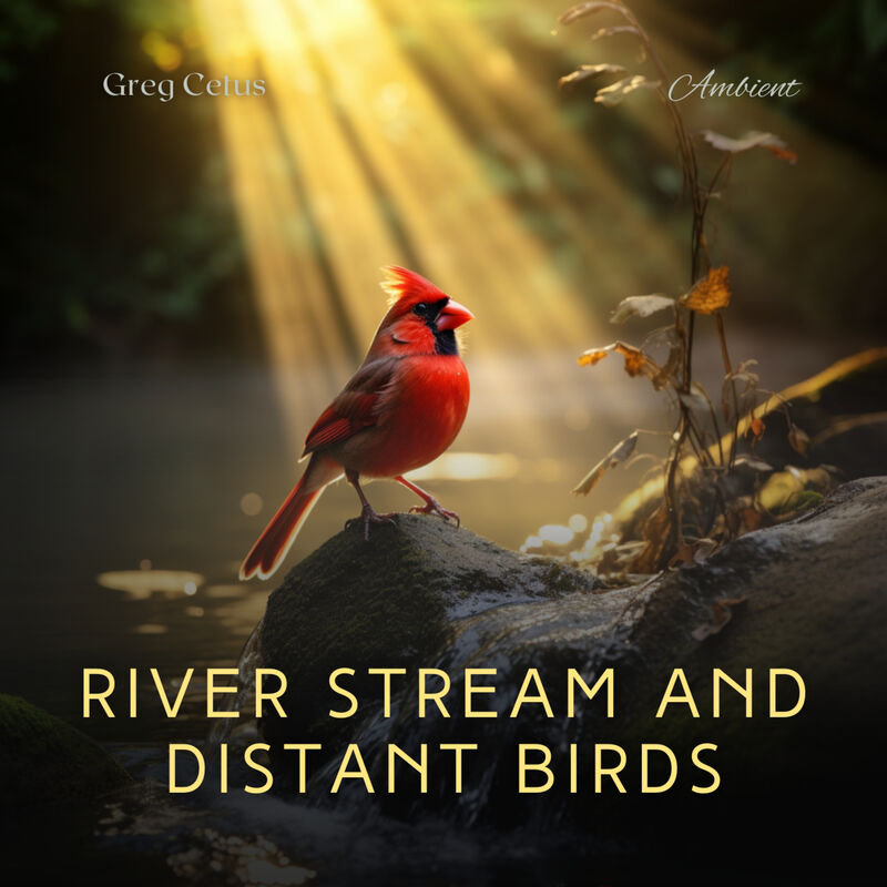Cover of River Stream and Distant Birds: Relaxing Rainforest Sounds with Babbling Stream and Gentle Birds Singing by Greg Cetus