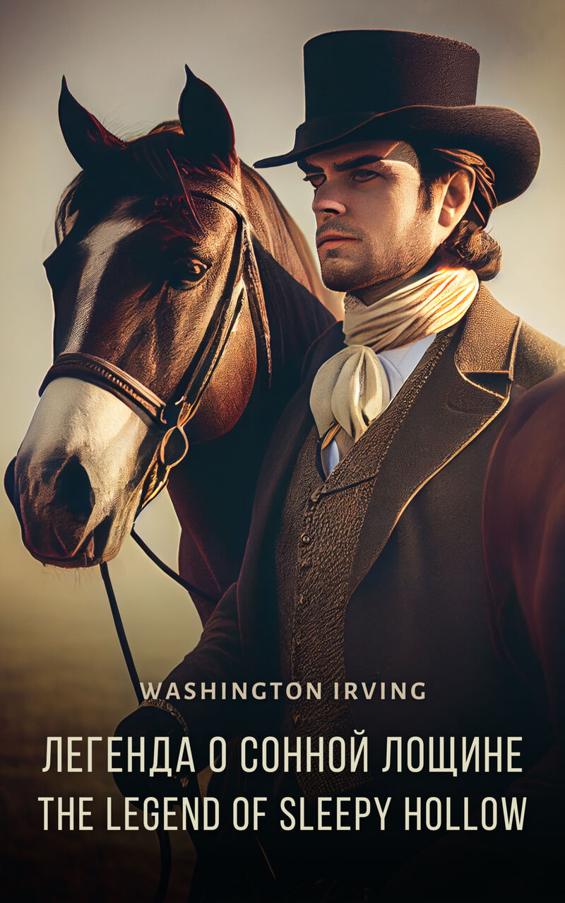 Cover of The Legend of Sleepy Hollow: English and Russian language edition by Washington Irving